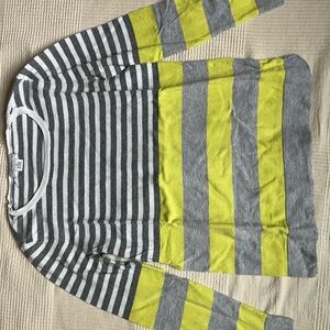 Liz Claiborne Gray and Yellow Long Sleeve Tee